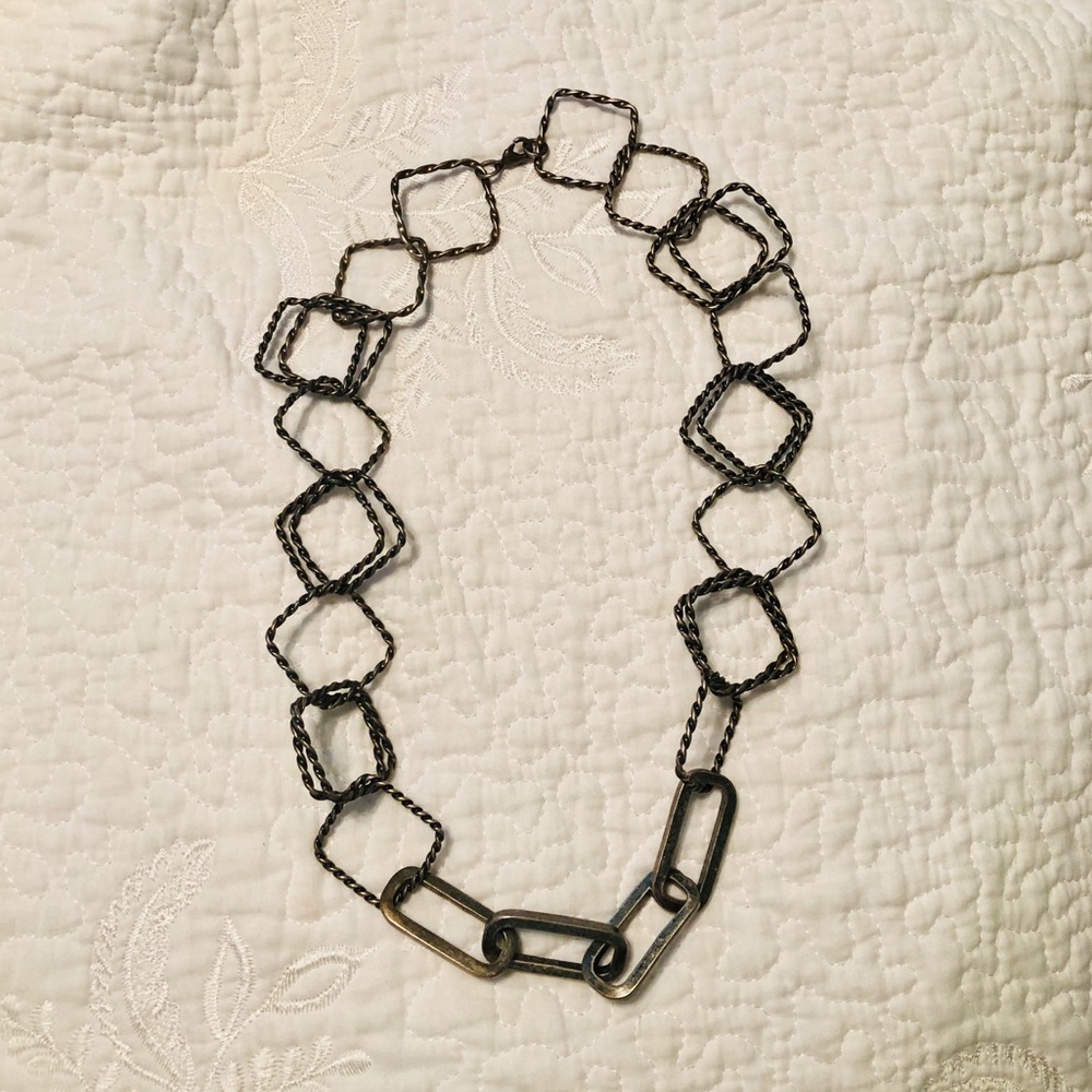 Chain link statement necklace